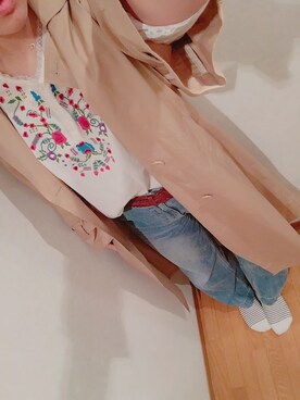 「URBAN RESEARCH DOORS（アーバンリサーチドアーズ）のデニムワイドパンツ（デニムパンツ）」を使った、mさん（レディース・168cm）の春コーディネート