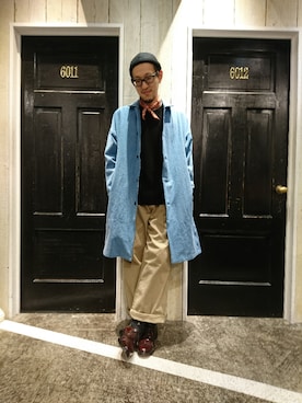 「tk.TAKEO KIKUCHI（ティーケータケオキクチ）のアイテム（キャップ）」を使った、tk.TAKEO KIKUCHI 立川ルミネさん（メンズ・182cm）の冬コーディネート