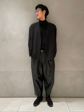 「tk.TAKEO KIKUCHI（ティーケータケオキクチ）のアイテム（ノーカラージャケット）」を使った、tk.TAKEO KIKUCHI 立川ルミネさん（メンズ・182cm）の冬コーディネート