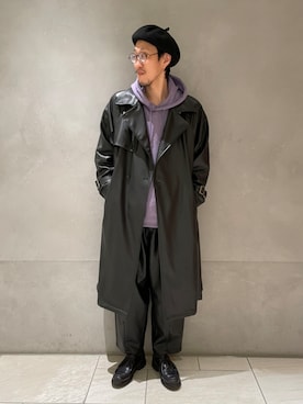 「tk.TAKEO KIKUCHI（ティーケータケオキクチ）のアイテム（トレンチコート）」を使った、tk.TAKEO KIKUCHI 立川ルミネさん（メンズ・182cm）の冬コーディネート