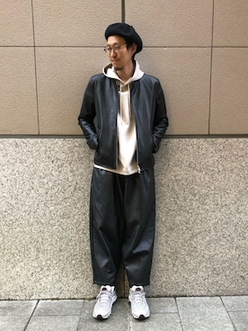 「tk.TAKEO KIKUCHI（ティーケータケオキクチ）のアイテム（ライダースジャケット）」を使った、tk.TAKEO KIKUCHI 立川ルミネさん（メンズ・182cm）の冬コーディネート