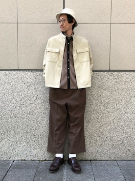 「tk.TAKEO KIKUCHI（ティーケータケオキクチ）のアイテム（ライダースジャケット）」を使った、tk.TAKEO KIKUCHI 立川ルミネさん（メンズ・182cm）の冬コーディネート