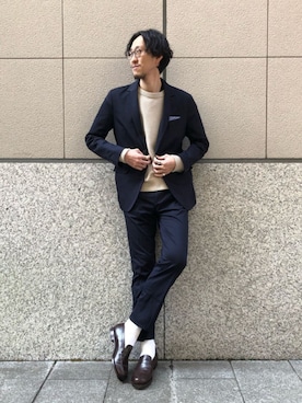 「ドレスアップ」｜「アイテム（ジャケット/アウター）」を使った、tk.TAKEO KIKUCHI 立川ルミネさん（メンズ・182cm）の冬コーディネート