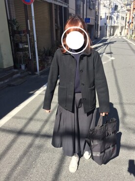 「MHL.（エムエイチエル）のアイテム（その他アウター）」を使った、ayabanさん（レディース・150cm）の冬コーディネート