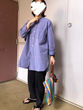 15春夏新入荷【COMOLI(コモリ)】バンドカラーシャツを使った人気 