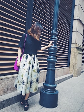 「GALLERIE（ギャレリー）のアイテム（Tシャツ/カットソー）」を使った、▷▶︎ORI◀︎◁さん（レディース・154cm）の夏コーディネート