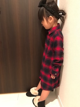 「devirock（デビロック）のアイテム（ヘアアクセサリー）」を使った、°＊aori＊°さん（キッズ・100cm）の秋コーディネート