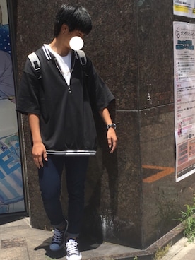 「ロールアップ」｜「アイテム（その他トップス）」を使った、しゅーさん（メンズ・170cm）の夏コーディネート