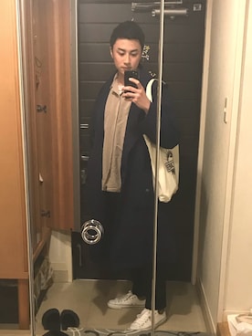 「アイテム（チェスターコート）」を使った、Rayさん（メンズ・173cm・10代）の春コーディネート
