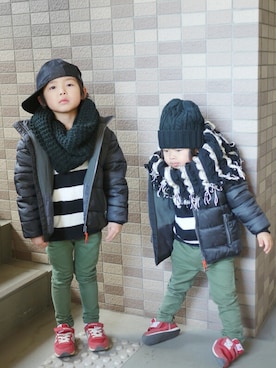 「スヌード」｜「アイテム（ダウンジャケット/コート）」を使った、レンゴさん（キッズ・90cm）の冬コーディネート