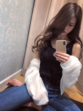 「LIPSERVICE（リップサービス）のアイテム（ブルゾン）」を使った、SAKIさん（レディース・167cm）の春コーディネート