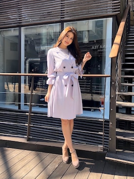 「LIPSERVICE（リップサービス）のアイテム（トレンチコート）」を使った、SAKIさん（レディース・167cm）の春コーディネート