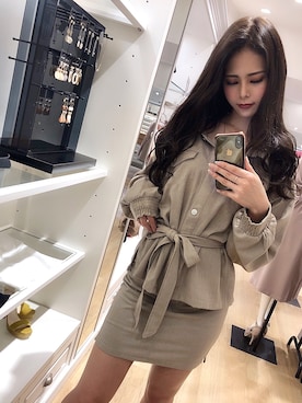 「LIPSERVICE（リップサービス）のアイテム（その他アウター）」を使った、SAKIさん（レディース・167cm）の春コーディネート