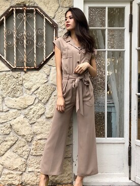 「LIPSERVICE（リップサービス）のアイテム（オールインワン・サロペット）」を使った、SAKIさん（レディース・167cm）の春コーディネート