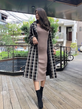 「LIPSERVICE（リップサービス）のアイテム（チェスターコート）」を使った、SAKIさん（レディース・167cm）の秋コーディネート