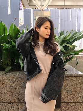 「LIPSERVICE（リップサービス）のアイテム（ジャケット/アウター）」を使った、SAKIさん（レディース・167cm）の冬コーディネート