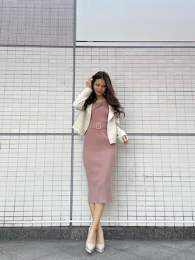 「LIPSERVICE（リップサービス）のアイテム（ライダースジャケット）」を使った、SAKIさん（レディース・167cm）の冬コーディネート