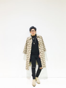 「COMMON PROJECTS（コモンプロジェクト）のアイテム（ブーツ）」を使った、SHOOHSさん（メンズ・166cm）の冬コーディネート