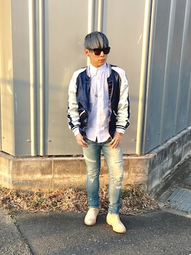 「COMMON PROJECTS（コモンプロジェクト）のアイテム（ブーツ）」を使った、SHOOHSさん（メンズ・166cm）の冬コーディネート