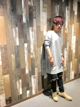 「COMMON PROJECTS（コモンプロジェクト）のアイテム（ブーツ）」を使った、SHOOHSさん（メンズ・166cm）の春コーディネート