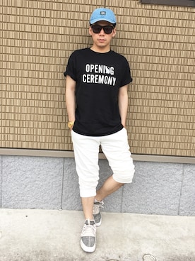 「OPENING CEREMONY（オープニングセレモニー）のアイテム（Tシャツ/カットソー）」を使った、SHOOHSさん（メンズ・166cm）の春コーディネート