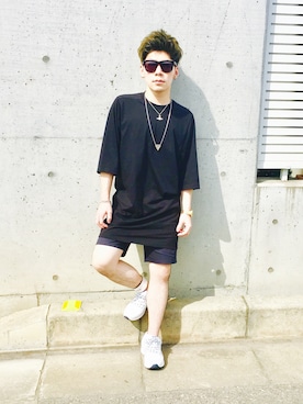「A.P.C.（アーペーセー）のアイテム（スニーカー）」を使った、SHOOHSさん（メンズ・166cm）の夏コーディネート