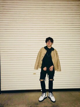 「STUDIO SEVEN（スタジオ セブン）のアイテム（ブーツ）」を使った、SHOOHSさん（メンズ・166cm）の春コーディネート
