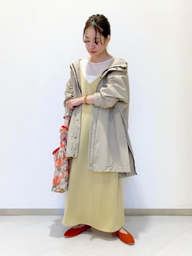 「エコバッグ」｜「アイテム（マウンテンパーカー）」を使った、ななこさん（レディース・151cm）の春コーディネート