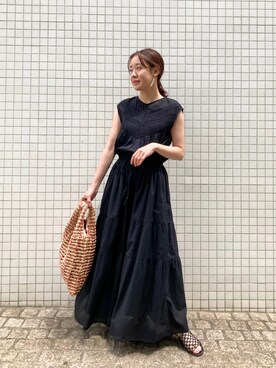 「ペーパートート」｜ななこさん（レディース・151cm）の春コーディネート