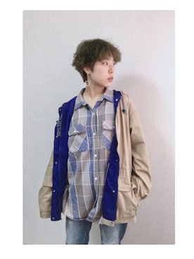 「BTS」｜「アイテム（マウンテンパーカー）」を使った、Yさん（メンズ・162cm）の秋コーディネート