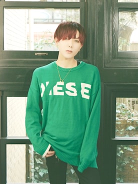「アイテム（バングル/リストバンド）」を使った、유나さん（メンズ・176cm・20代）の春コーディネート