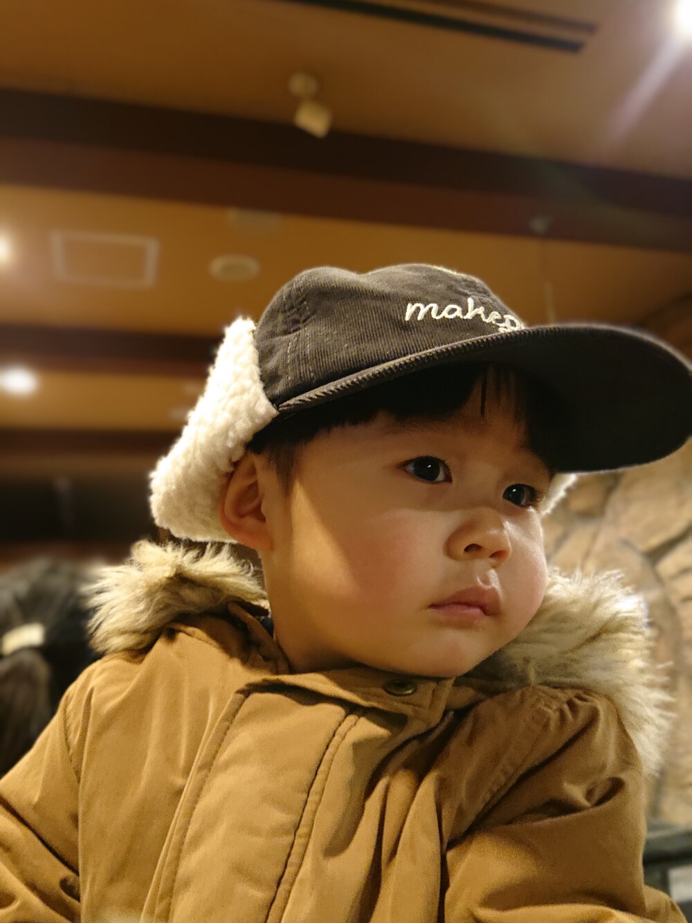 「男の子コーデ、冬コーデ」｜「GLOBAL WORKのアイテム（モッズコート、その他）」を使った、momoさん（キッズ・90cm）の冬コーディネートの1枚目の写真