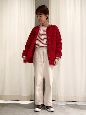 「My Fav. CHILD WOMAN（マイファブチャイルドウーマン）のアイテム（デニムパンツ）」を使った、O-ishiさん（レディース・158cm）の秋コーディネート