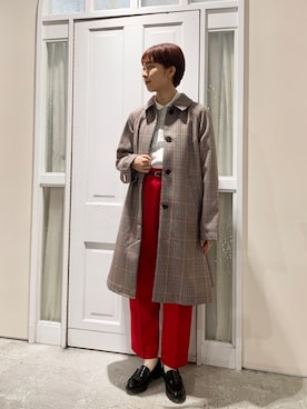 「アイテム（ステンカラーコート、その他）」を使った、O-ishiさん（レディース・158cm）の秋コーディネート