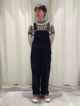「PAR ICI」｜「アイテム（オールインワン・サロペット）」を使った、O-ishiさん（レディース・158cm）の秋コーディネート