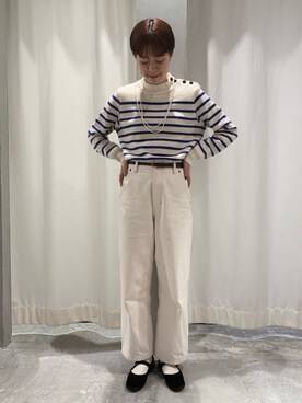 「マリンコーデ」｜「アイテム（その他シューズ）」を使った、O-ishiさん（レディース・158cm）の秋コーディネート