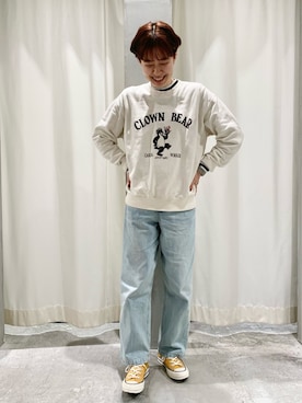 「My Fav. CHILD WOMAN（マイファブチャイルドウーマン）のアイテム」を使った、O-ishiさん（レディース・158cm）の冬コーディネート