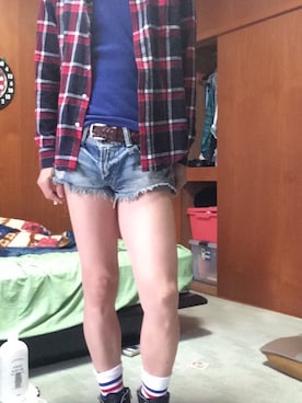 「Rodeo Crowns（ロデオクラウンズ）のアイテム（パンツ）」を使った、たかみつさん（メンズ・170cm）の夏コーディネート