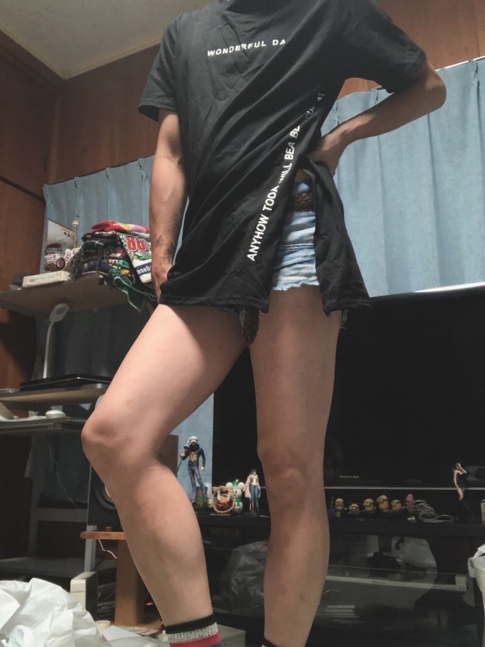 「ルコック、韓流、ショートパンツ」｜「Rodeo Crownsのアイテム（デニムパンツ、ブルー系）」を使った、たかみつさん（メンズ・170cm）の夏コーディネートの1枚目の写真