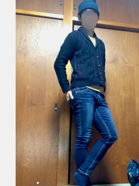 「Rodeo Crowns（ロデオクラウンズ）のアイテム（帽子）」を使った、たかみつさん（メンズ・170cm）の冬コーディネート