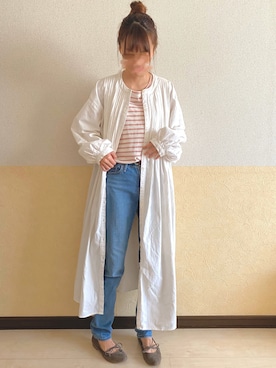 「Crisp（クリスプ）のアイテム（シャツワンピース）」を使った、玲奈さん（レディース・159cm）の春コーディネート