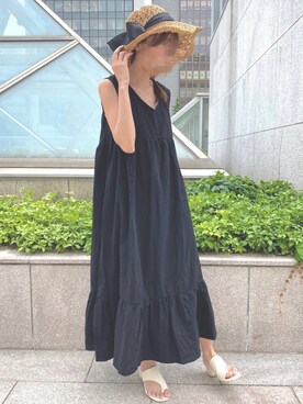 「Crisp（クリスプ）のアイテム（帽子）」を使った、玲奈さん（レディース・159cm）の夏コーディネート