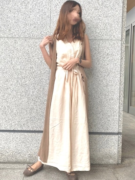 「Crisp（クリスプ）のアイテム（オールインワン・サロペット）」を使った、玲奈さん（レディース・159cm）の夏コーディネート