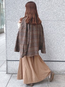 「肩掛け」｜「アイテム（ブルゾン）」を使った、玲奈さん（レディース・159cm）の秋コーディネート