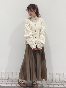 「ラテコーデ」｜玲奈さん（レディース・159cm）の冬コーディネート