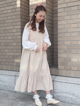 「Crisp（クリスプ）のアイテム（その他シューズ）」を使った、玲奈さん（レディース・157cm）の冬コーディネート