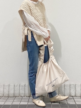 「Crisp（クリスプ）のアイテム（その他シューズ）」を使った、玲奈さん（レディース・157cm）の春コーディネート