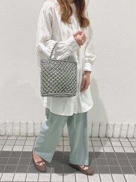 「Crisp（クリスプ）のアイテム（チュニック）」を使った、玲奈さん（レディース・157cm）の春コーディネート