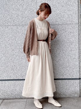 「Crisp（クリスプ）のアイテム（その他シューズ）」を使った、玲奈さん（レディース・157cm）の春コーディネート