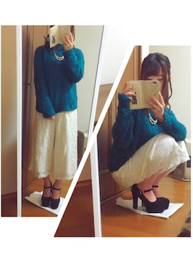「one way（ワンウェイ）のアイテム（シューズ）」を使った、もえくま。さん（レディース・148cm）の冬コーディネート
